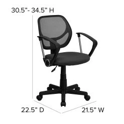 Flash Furniture Fabric Mid-Back Task Chair With Capped Arm, Gray 16 Flash Furniture Fabric Mid-Back Task Chair With Capped Arm, Gray -Cheap The Flex Chair Store unnamed file 4869