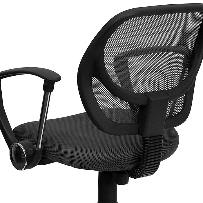 Flash Furniture Fabric Mid-Back Task Chair With Capped Arm, Gray 10 Flash Furniture Fabric Mid-Back Task Chair With Capped Arm, Gray - Image 8