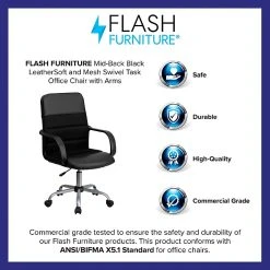 Flash Furniture Mesh Back LeatherSoft Task Chair, Black (LF-W-61B-2-GG) -Cheap The Flex Chair Store unnamed file 4876