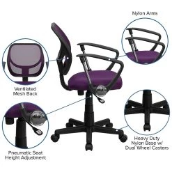 Flash Furniture Mid-Back Task And Computer Chair With Arm, Purple -Cheap The Flex Chair Store unnamed file 489