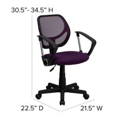 Flash Furniture Mid-Back Task And Computer Chair With Arm, Purple -Cheap The Flex Chair Store unnamed file 490
