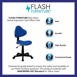 Flash Furniture Fabric Ergonomic Task Chairs With Chrome Metal Band Accent (BT699BLUE) -Cheap The Flex Chair Store unnamed file 4912