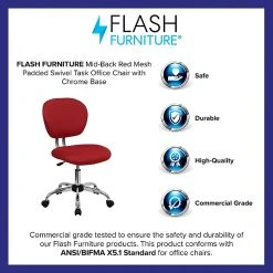 Flash Furniture Mesh Task Chairs With Chrome Base (H2376FRED) -Cheap The Flex Chair Store unnamed file 4927