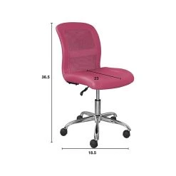 Serta Essentials Armless Ergonomic Bonded Leather/Mesh Swivel Task Chair, Pink (48740E) -Cheap The Flex Chair Store unnamed file 4937