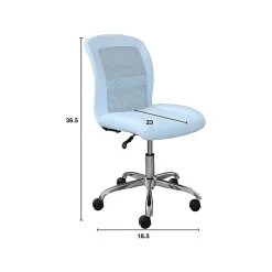Serta Essentials Armless Ergonomic Bonded Leather/Mesh Swivel Task Chair, Blue (48740D) -Cheap The Flex Chair Store unnamed file 4948