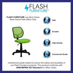 Flash Furniture Fabric Mid-back Task Chair, Green -Cheap The Flex Chair Store unnamed file 4966