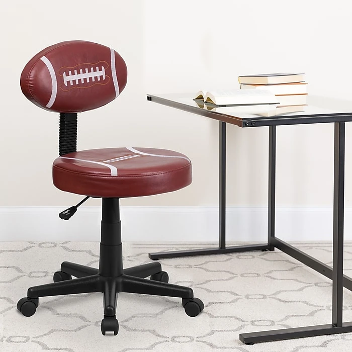 Flash Furniture Vinyl Football Task Chair Without Arms, Red 4 Flash Furniture Vinyl Football Task Chair Without Arms, Red - Image 2
