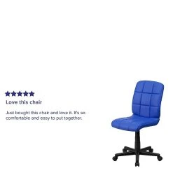 Flash Furniture Mid-Back Quilted Vinyl Task Chair, Blue -Cheap The Flex Chair Store unnamed file 4990