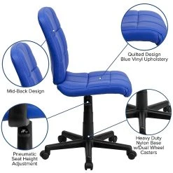 Flash Furniture Mid-Back Quilted Vinyl Task Chair, Blue -Cheap The Flex Chair Store unnamed file 4991