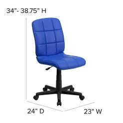 Flash Furniture Mid-Back Quilted Vinyl Task Chair, Blue -Cheap The Flex Chair Store unnamed file 4992
