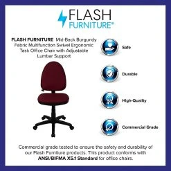 Flash Furniture Mid-Back Fabric Multi-Functional Task Chairs W/Lumbar Support (WLA654MGBY) -Cheap The Flex Chair Store unnamed file 5011