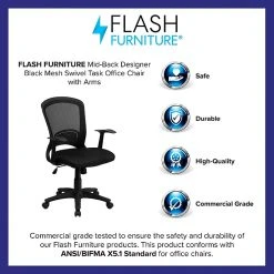 Flash Furniture Mesh Task Chair, Black (HL-0007-GG) -Cheap The Flex Chair Store unnamed file 5018