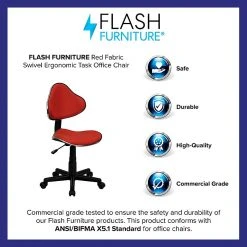 Flash Furniture Fabric Ergonomic Task Chairs With Chrome Metal Band Accent (BT699RED) -Cheap The Flex Chair Store unnamed file 5047