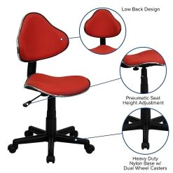 Flash Furniture Fabric Ergonomic Task Chairs With Chrome Metal Band Accent (BT699RED) -Cheap The Flex Chair Store unnamed file 5048