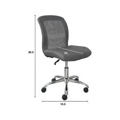 Serta Essentials Armless Ergonomic Bonded Leather/Mesh Swivel Task Chair, Gray (48740A) -Cheap The Flex Chair Store unnamed file 5057