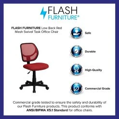 Flash Furniture Mid-Back Task Chair, Red -Cheap The Flex Chair Store unnamed file 5088