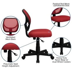 Flash Furniture Mid-Back Task Chair, Red -Cheap The Flex Chair Store unnamed file 5090