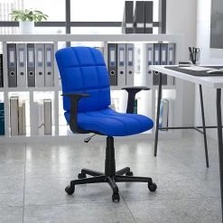 Flash Furniture Mid-Back Quilted Vinyl Task Chair With Nylon Arms, Blue -Cheap The Flex Chair Store unnamed file 5113