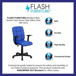 Flash Furniture Mid-Back Quilted Vinyl Task Chair With Nylon Arms, Blue -Cheap The Flex Chair Store unnamed file 5115