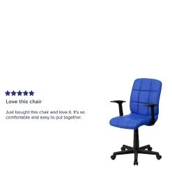 Flash Furniture Mid-Back Quilted Vinyl Task Chair With Nylon Arms, Blue -Cheap The Flex Chair Store unnamed file 5116