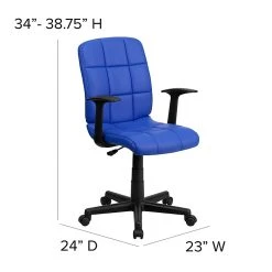 Flash Furniture Mid-Back Quilted Vinyl Task Chair With Nylon Arms, Blue -Cheap The Flex Chair Store unnamed file 5118