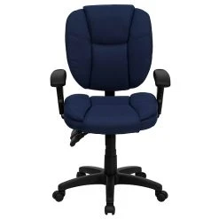 Flash Furniture Mid Back Fabric Multi-Functional Ergonomic Task Chair With Arms, Navy Blue -Cheap The Flex Chair Store unnamed file 5126