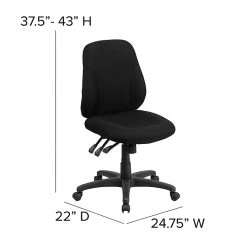 Flash Furniture BT90297S Mid-Back Fabric Multi-Functional Ergonomic Swivel Task Chair In Black -Cheap The Flex Chair Store unnamed file 5151