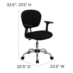 Flash Furniture Mid Back Mesh Task Chair With Arms And Chrome Base, Black -Cheap The Flex Chair Store unnamed file 5159