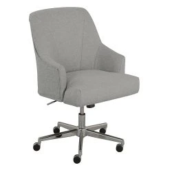 Serta Leighton Fabric Home Office Chair, Light Gray (48371)