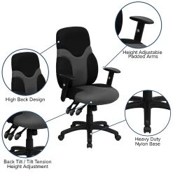 Flash Furniture Mesh Ergonomic Task Chair With Adjustable Arms, Black/Gray -Cheap The Flex Chair Store unnamed file 5248