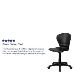 Flash Furniture Plastic Mid-Back Swivel Task Chair, Black -Cheap The Flex Chair Store unnamed file 5256