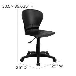 Flash Furniture Plastic Mid-Back Swivel Task Chair, Black -Cheap The Flex Chair Store unnamed file 5258