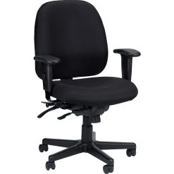 Raynor Eurotech Fabric 4 X 4 Swivel Task Chair, Black