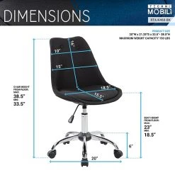 Techni Mobili Tufted Armless Task Chair, Black -Cheap The Flex Chair Store unnamed file 5277