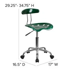 Flash Furniture Chrome Low Back Computer Task Chair With Tractor Seat, Vibrant Green -Cheap The Flex Chair Store unnamed file 532