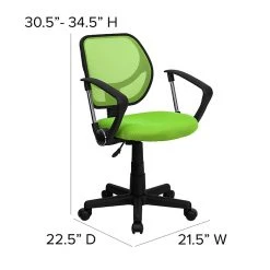 Flash Furniture Fabric Mid-Back Task Chair With Arm, Green -Cheap The Flex Chair Store unnamed file 5364