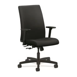 HON® Ignition® Mid-Back Fabric Office/Computer Chair, Adjustable Arms, Black (HONIW102UR10)
