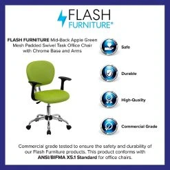 Flash Furniture Mid Back Mesh Task Chair, Apple Green (H2376FGNARMS) -Cheap The Flex Chair Store unnamed file 5414