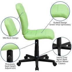 Flash Furniture Mid-Back Quilted Vinyl Task Chair, Green -Cheap The Flex Chair Store unnamed file 5423