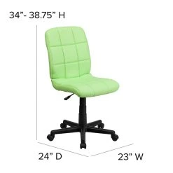 Flash Furniture Mid-Back Quilted Vinyl Task Chair, Green -Cheap The Flex Chair Store unnamed file 5424