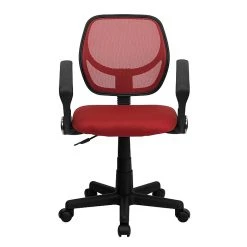 Flash Furniture Fabric Mid-Back Task Chair With Capped Arm, Red -Cheap The Flex Chair Store unnamed file 5437