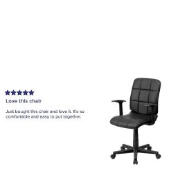 Flash Furniture Mid-Back Quilted Vinyl Task Chair With Nylon Arms, Black -Cheap The Flex Chair Store unnamed file 5443