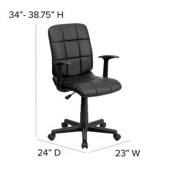 Flash Furniture Mid-Back Quilted Vinyl Task Chair With Nylon Arms, Black -Cheap The Flex Chair Store unnamed file 5445