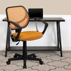 Flash Furniture Fabric Mid-Back Task Chair With Capped Arm, Orange -Cheap The Flex Chair Store unnamed file 5449