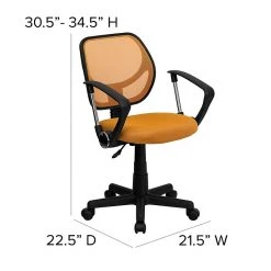 Flash Furniture Fabric Mid-Back Task Chair With Capped Arm, Orange -Cheap The Flex Chair Store unnamed file 5453