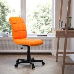 Flash Furniture Mid-Back Quilted Vinyl Task Chair, Orange -Cheap The Flex Chair Store unnamed file 5534