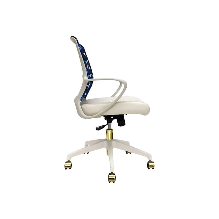 The Raynor Group Elizabeth Sutton Gramercy Fabric Swivel Task Chair, Blue Prism White Gold (K-ESGR-WHT-PRSM-GLD) 5 The Raynor Group Elizabeth Sutton Gramercy Fabric Swivel Task Chair, Blue Prism White Gold (K-ESGR-WHT-PRSM-GLD) - Image 3
