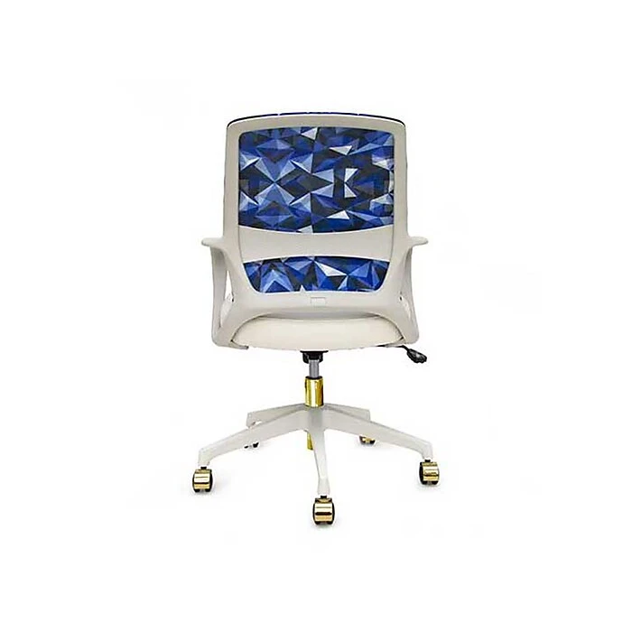 The Raynor Group Elizabeth Sutton Gramercy Fabric Swivel Task Chair, Blue Prism White Gold (K-ESGR-WHT-PRSM-GLD) 6 The Raynor Group Elizabeth Sutton Gramercy Fabric Swivel Task Chair, Blue Prism White Gold (K-ESGR-WHT-PRSM-GLD) - Image 4