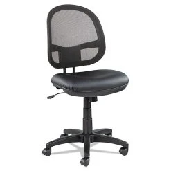 Alera® Interval Series Swivel/Tilt Mesh Chair, Black Leather (ALEIN4815)