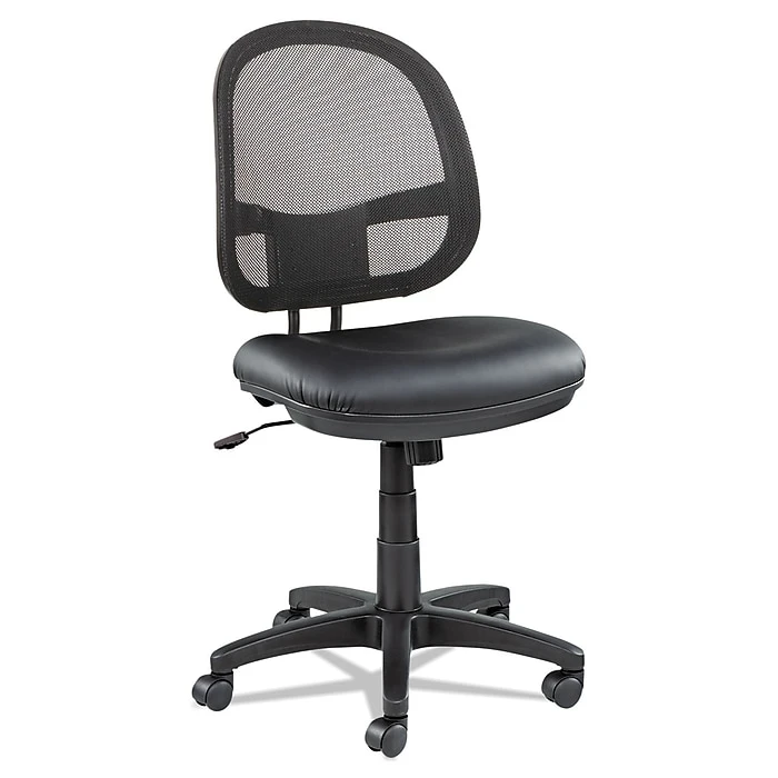 Alera® Interval Series Swivel/Tilt Mesh Chair, Black Leather (ALEIN4815) 3 Alera® Interval Series Swivel/Tilt Mesh Chair, Black Leather (ALEIN4815)